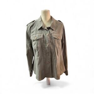 Torrid  Peplum Utility Jacket 
Olive Green Size 2  (18-20)